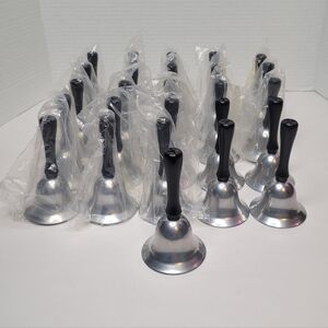 Silver Hand Bells Wood Handles 26 Piece Lot NEW